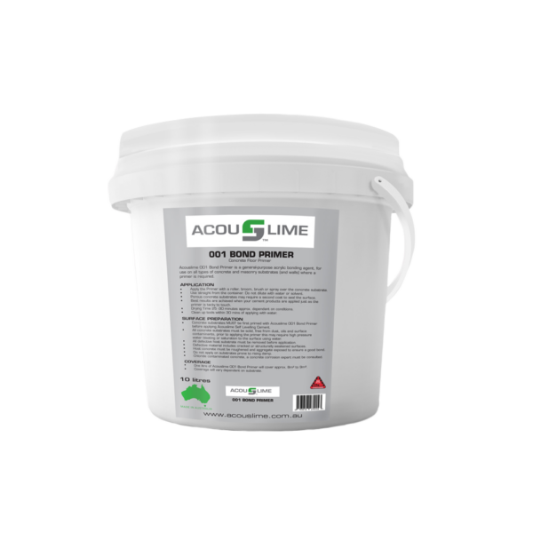 Acouslime bond primer 001. Concrete floor primer. 10 litre tub.